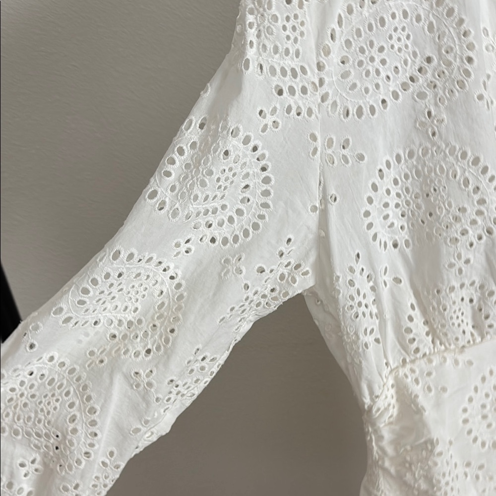 Zara White Long Sleeve Dress - Picture 8 of 10